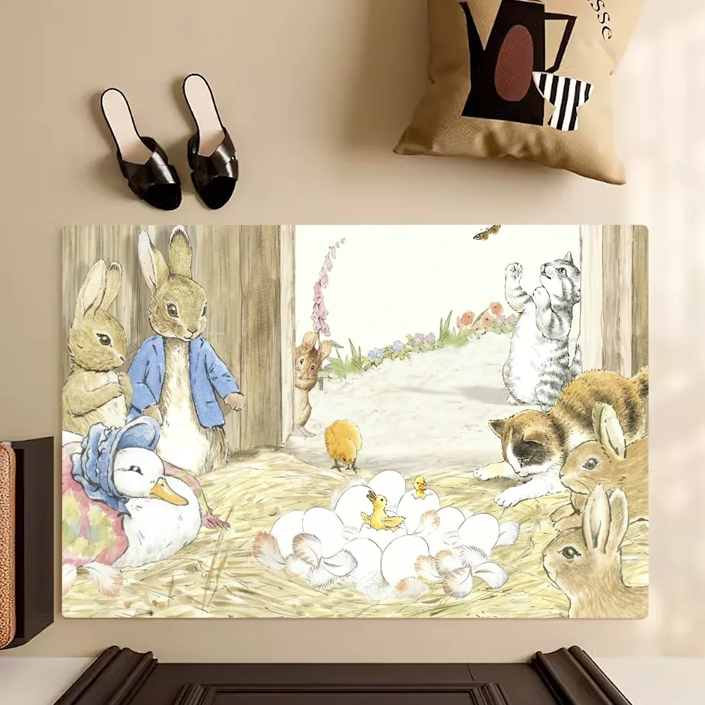 Cartoon P-Peter Rabbit Cute Floor Mat Bedroom Kitchen Door Bath House Super Absorbent Foot Non-slip