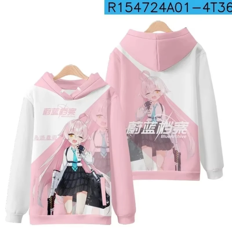 New Popular Role Playing Game Blue Archive Unisex Hoodies 3D Print Men Women Anime Cartoon Tee Fashion Harajuku Kids Hooded