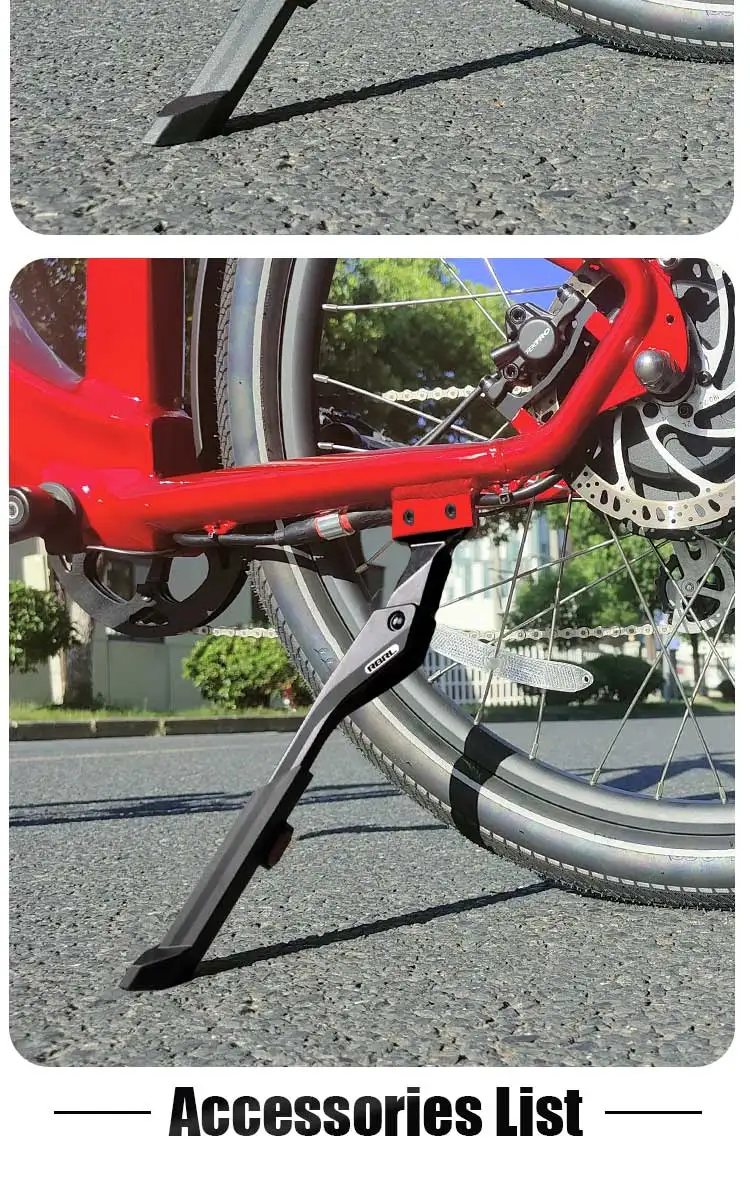 RBRL Fahrradständer, verstellbarer MTB-Fahrradständer, Aluminiumlegierung, verdickter Fahrrad-Seitenstützständer für 24–29 Zoll Rennrad-Elektrofahrrad – Detail 14