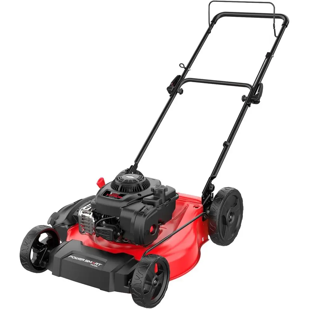 

21 дюйм. Бензиновая газонокосилка с двигателем Briggs and Stratton E300 объемом 125 куб. см, 2-в-1: ручная косилка с функциями мульчирования и бокового выброса