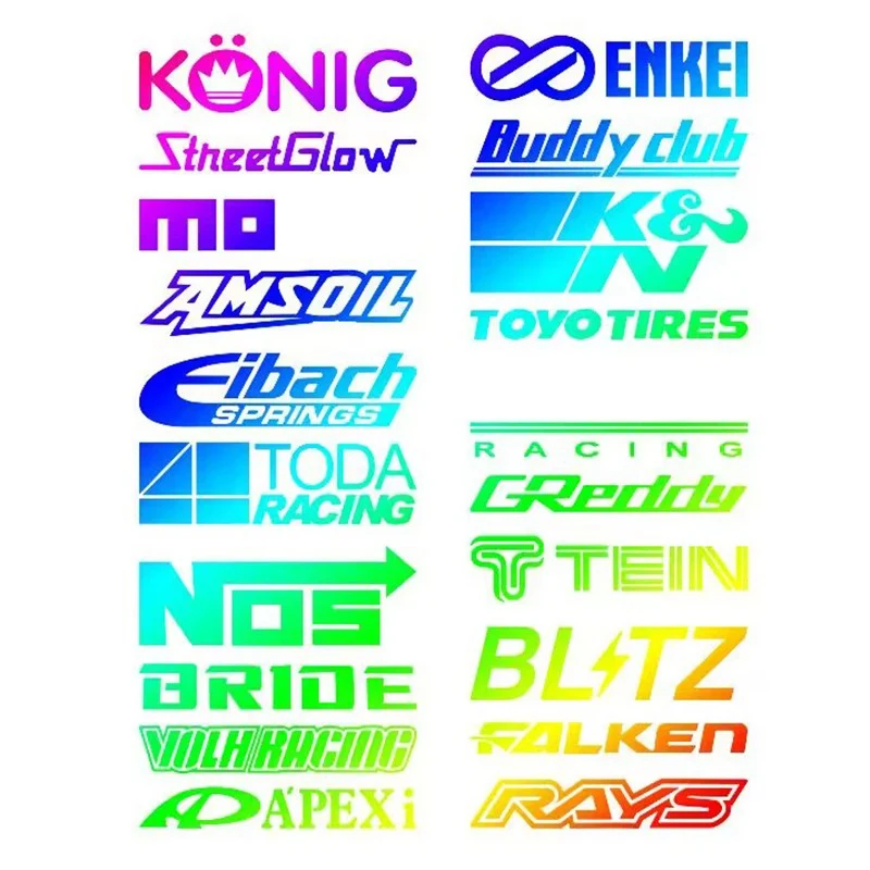 20 قطعة أنماط ثابتة عاكسة سيارة ملصقات ديكور لتزيين الغرف مجموعة سباق الراعي شارات الفينيل عدة ل JDM Lowrider اكسسوارات السيارات #3