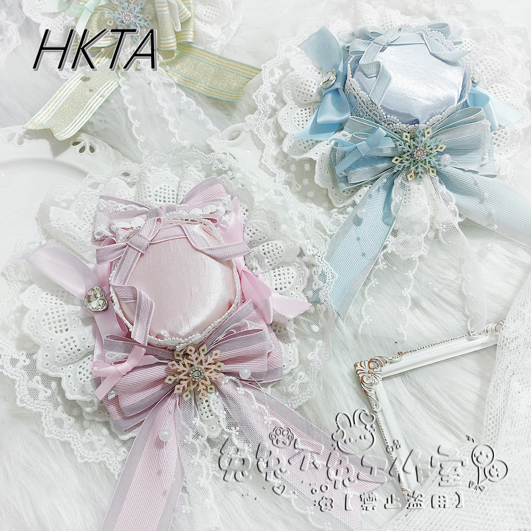 

Lolita Flower Wedding Gorgeous Bow Small Thing Pink Blue Red Top Hat Elegant Sweet Hat Bow Lace Cosplay Hat Hair Accessories