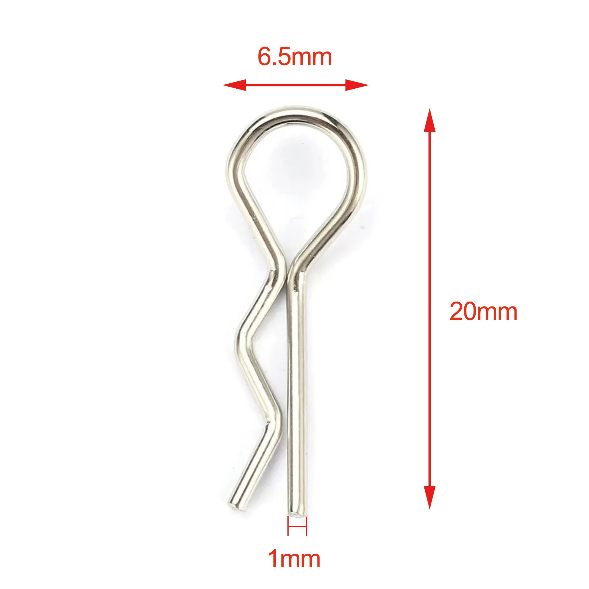 100pcs NEEBRC Metal R Pins Cotter Carbon Steel Wave Latch Bolt Locking Split Pin Tractor Clip Mechanical Hitch Pin for RC Car