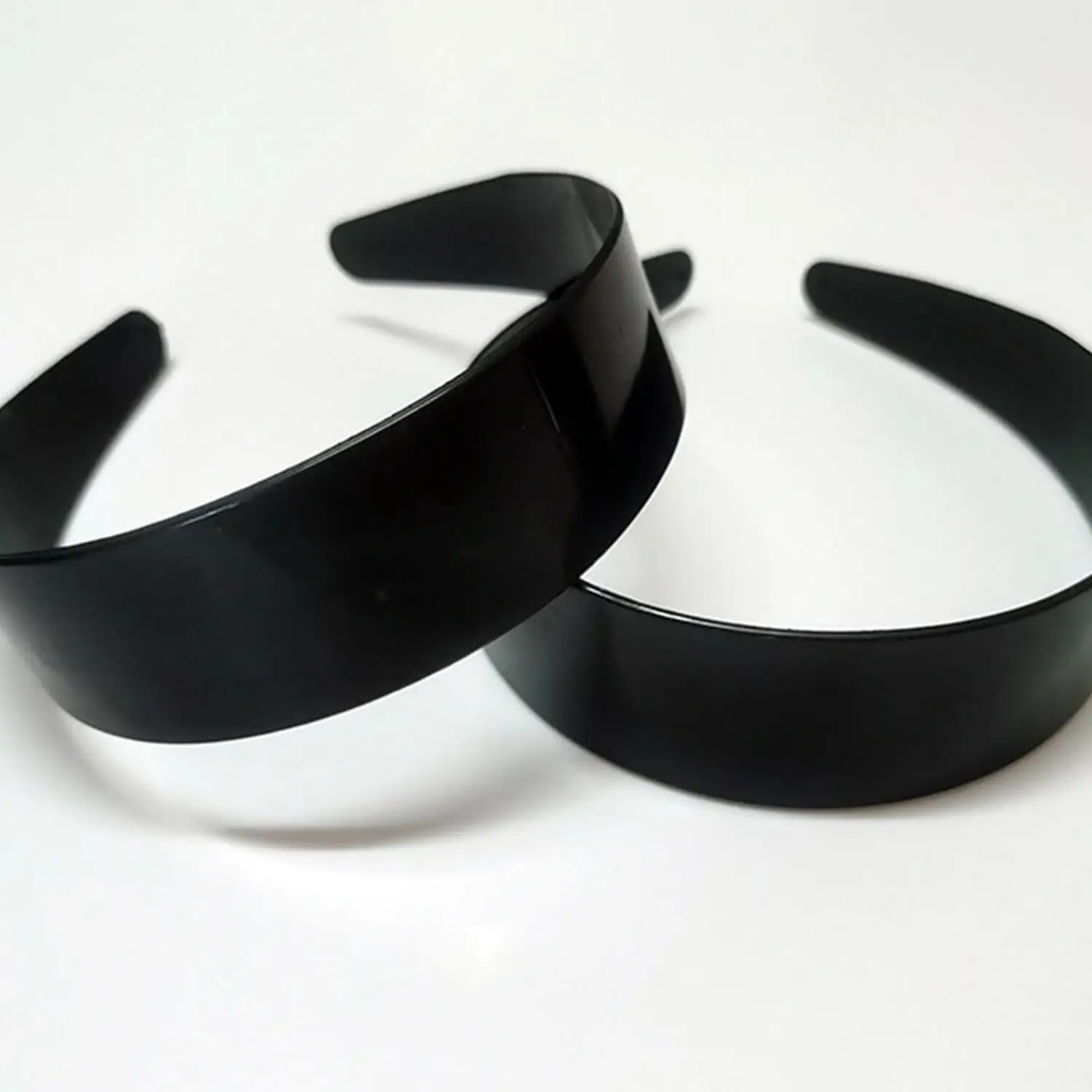 Afbeelding 5: Eenvoudige zwarte brede hoofdband meisje vrouwen plastic haarband getande antislip hoofd hoepel DIY haaraccessoires