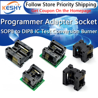 SOIC8 SOP8 to DIP8 Wide-body Seat Wide 150/200mil Programmer Adapter Socket Blue SA602 IC Test Conversion Burner