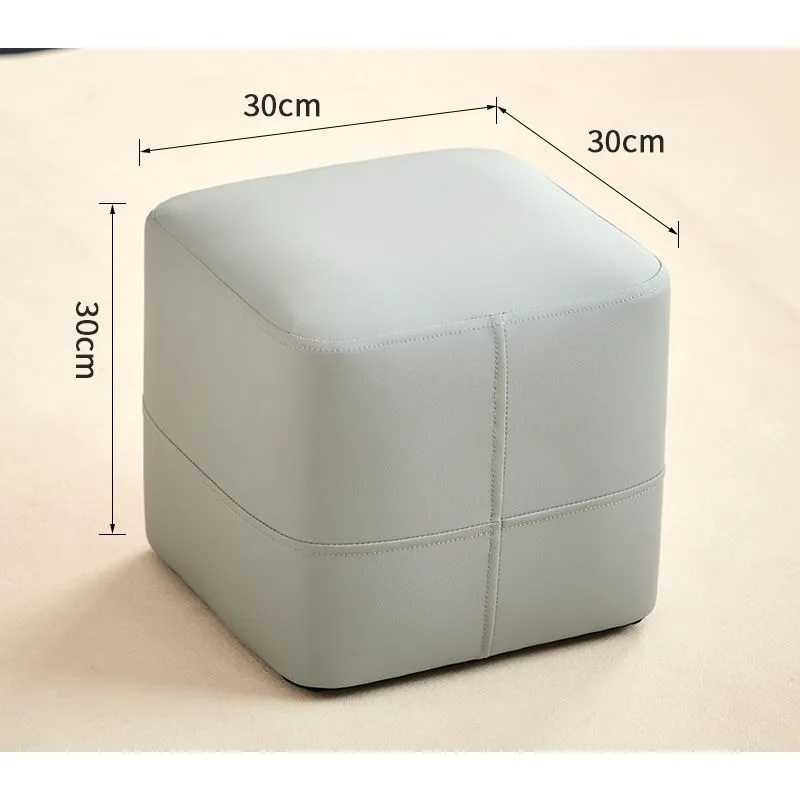 Luxury Leather Square Stool 12