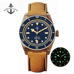 Hruodland 39mm BB58 Retro Bronze Men Watches Automatic Luxury Sapphire Crystal PT5000 Mechanical Diving Wristwatch for Men Male