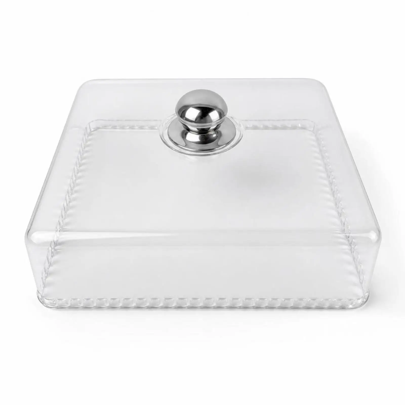Tall Rectangular Cake Dome Clear Plastic Dessert Cover Dustproof Food Lid with Handle for Table and Buffet
