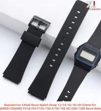 12/14/16/18/20/22mm Silikon-Uhrenarmband für Casio W800H SGW400 F91W F84 F105/108 A158/168 AE1200/1300 Band PU-Harz-Armband – Detail 5