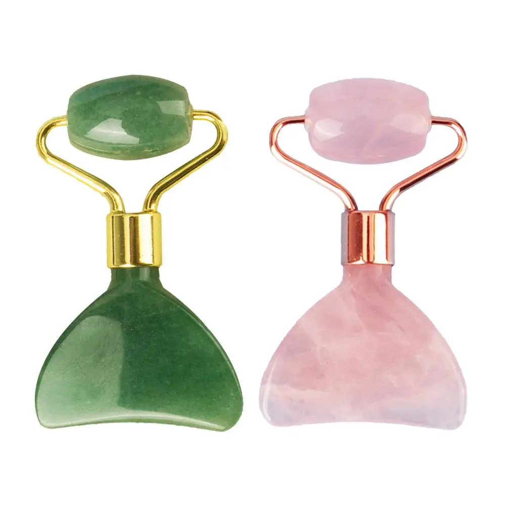 Facial Skin Lifting Scraper Anti-Wrinkle Natural Jade Face Gua Sha Massage Roller Neck Face Massager Board Scraping Massager