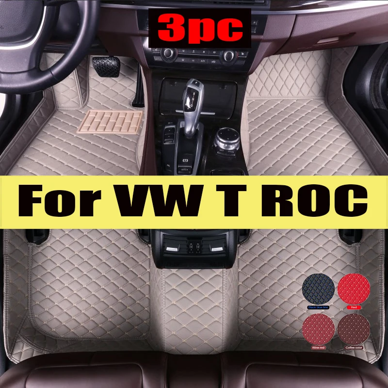 

Car Floor Mats For VW T ROC 2020~2022 AUTO DropShipping Center Interior trunk mat Leather Carpets Rugs Foot Pads