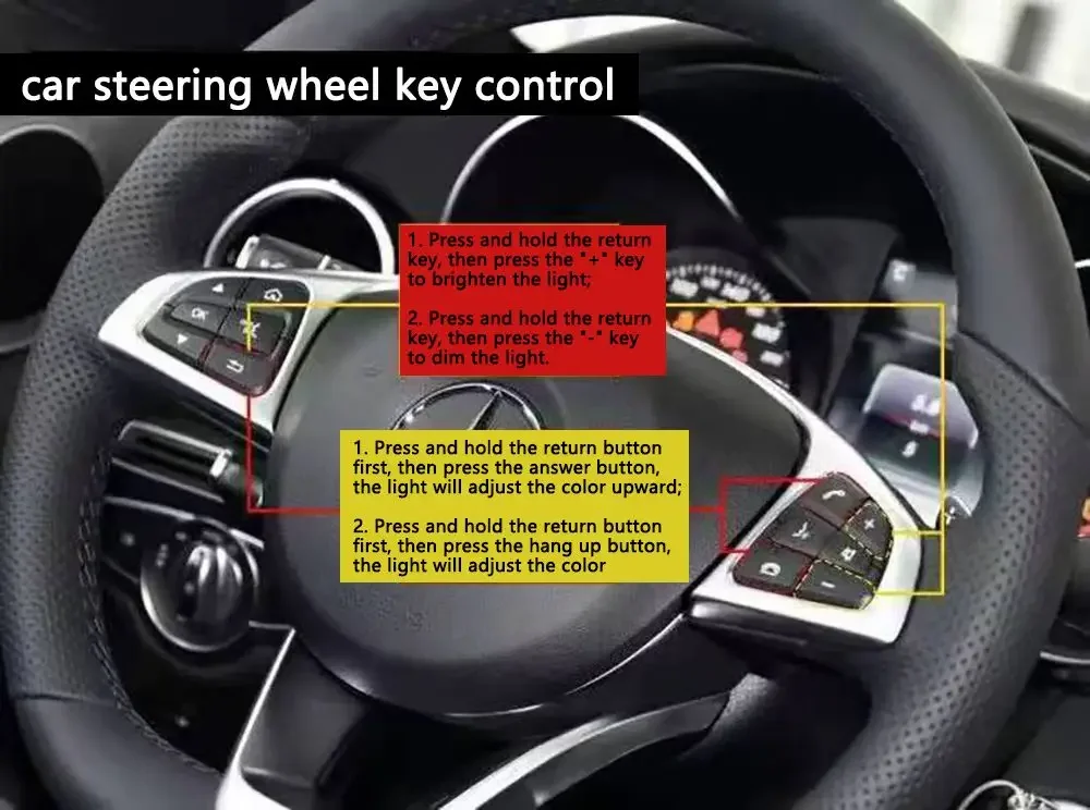 GLK X204 12-Color LED Ambient Light Kit New Condition Turbo Vents Retrofit for Mercedes Benz GLK-Class 2013-2015 Auto LED Lamps