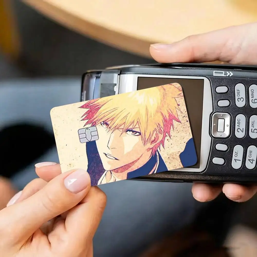 I-Ichigo Kurosaki B-Bleach Credit Card HD Stickers Small Chip Waterproof Sticker Game Card Decal Gift