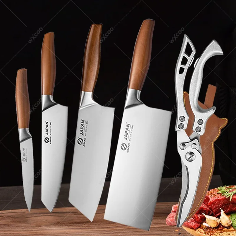 

Japanese Professional Chef Knife Stainless Steel Meat Cleaver Fruit Peeling Slicing Boning Knife Kitchen Chicken Bone Scissors