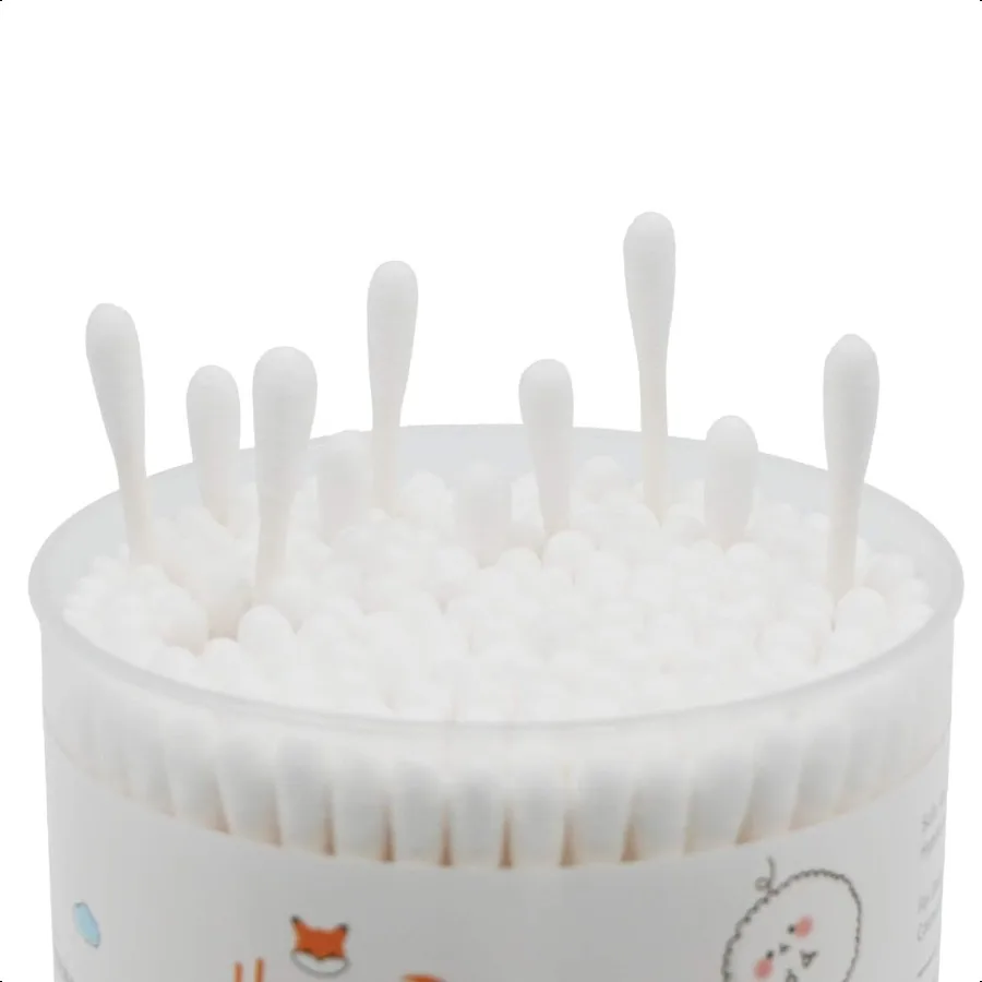 مسحات قطنية دقيقة مدببة 400 عدد أعواد قطنية عضوية مدببة مزدوجة الجانب ملفوفة بإحكام أطراف قطنية عصا ورقية ناعمة Ge