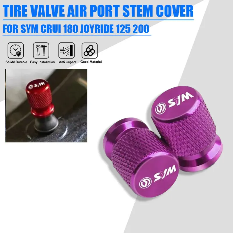 2 Pcs Motorcycle Accessories For SYM CRUI 180 JOYRIDE 125 200 JET 14 Aluminum Alloy Tire Valve Air Port Stem Cover Caps