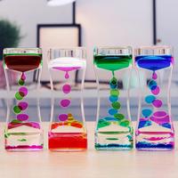 Liquid Hourglasses Double Color Sensory Anxiety Toy Liquid Timer Stress Management Oil Hourglass Christmas Gift Bubble Timer