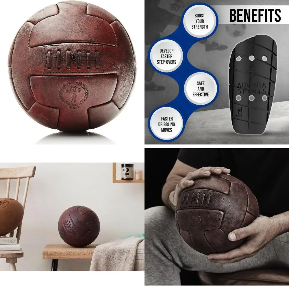 

Коричневый кожаный футбольный мяч в стиле ретро в винтажном стиле — классический дизайн наследия для игроков