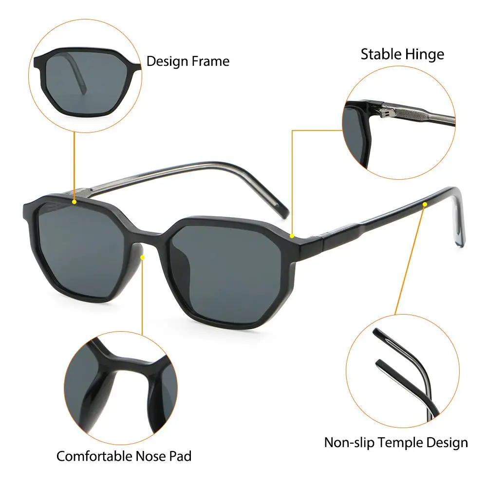 CATERSIDE Herren Punk-Sonnenbrille mit Cellulosepropionat-Bügelspitzen-Design, Sonnenbrille für Damen, Outdoor-Reise-Fahrbrille, UV400 – Detail 5