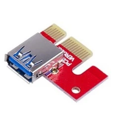 Ver007S PCI-E Riser 1X to 16X USB PCI Express Riser Powered Adapter Card 60cm USB 3.0 Extension Cable for Bitcoin(Red)