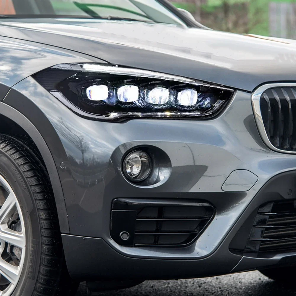 مصابيح أمامية للسيارة لسيارات Bmw X1 2016-2019 F48 F49 Led مجموعة المصابيح الأمامية للسيارات ترقية عالية التكوين العارض 4 ملحقات العدسات #2