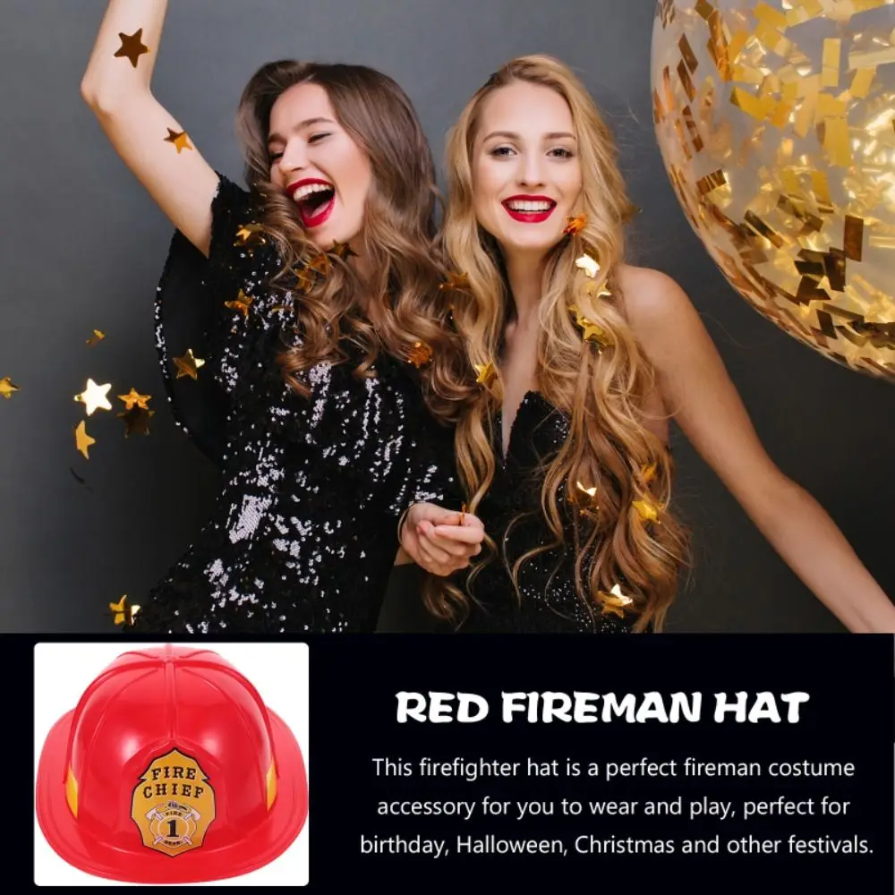 Fireman Hat Simulation Fireman Hat Makeup Toys Security Fireman Safety Helmet Plastic Adjustable Fireman Hat Toy Parent-Child