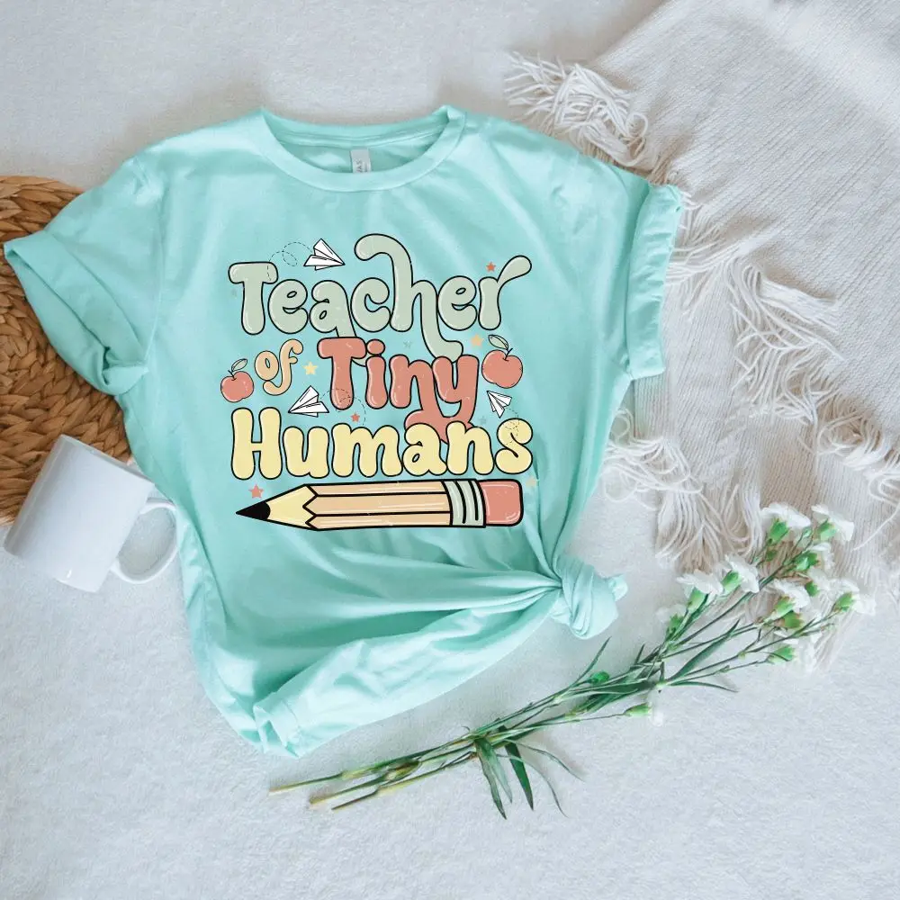 Teacher of Tiny Humans Shirt_ Kindergarten Teacher Top Tee Women Casual Fashion Oversize Hip Hop Streetwear Women Tops Summer