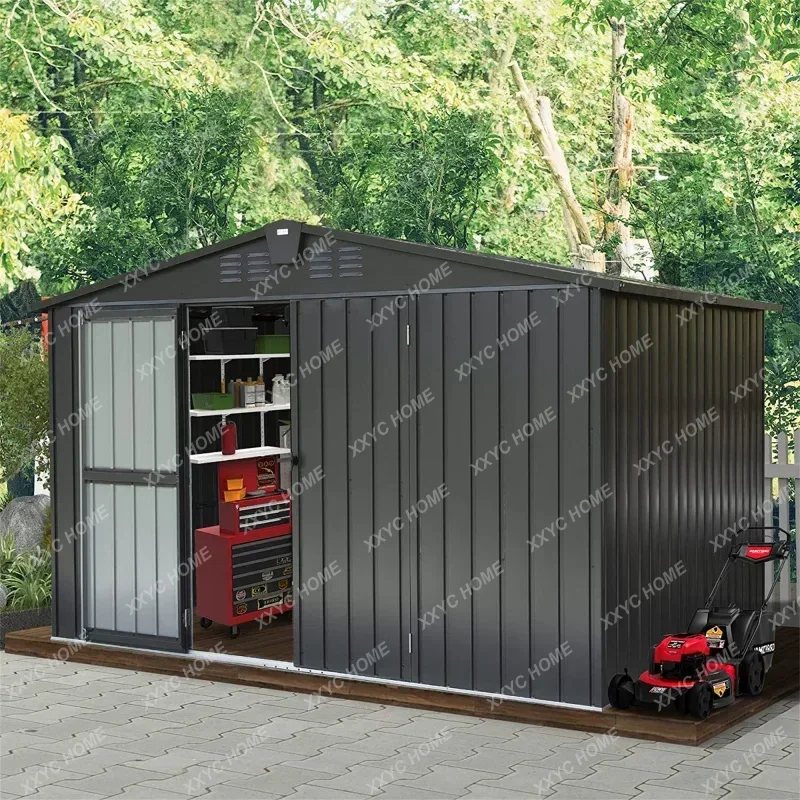 

Outdoor Storage Shed 10'x 8',Metal Garden Shed for Bike,Trash Can,Tools,Galvanized Steel Storage Cabinet for Backyard,Patio,Lawn