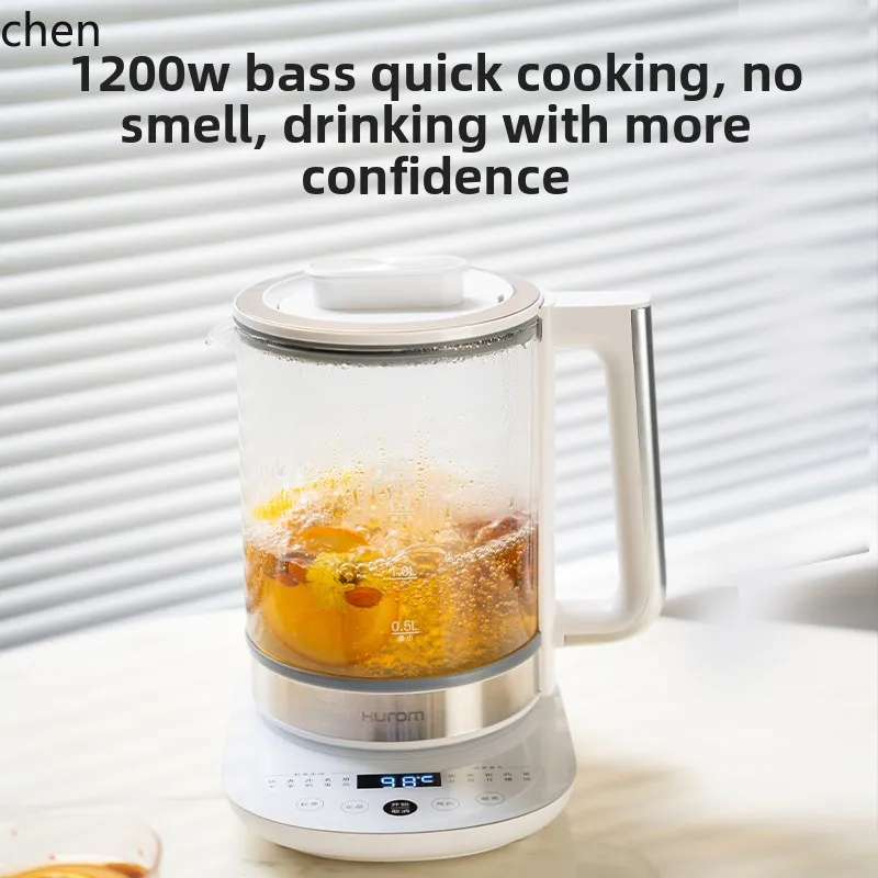 HTT หม้อสุขภาพอเนกประสงค์โฮมออฟฟิศกาน้ําชาขนาดเล็กแก้วอัตโนมัติกาน้ําชาไฟฟ้า