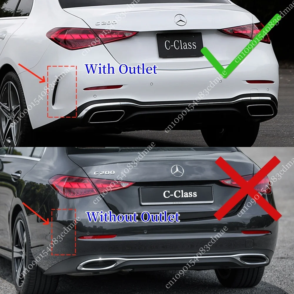 Rear Bumper Air Vent Outlet Cover Trim Canards Splitter Spoiler For Mercedes Benz C Class W206 C200 C220 C260 C300 C43 AMG 2022+