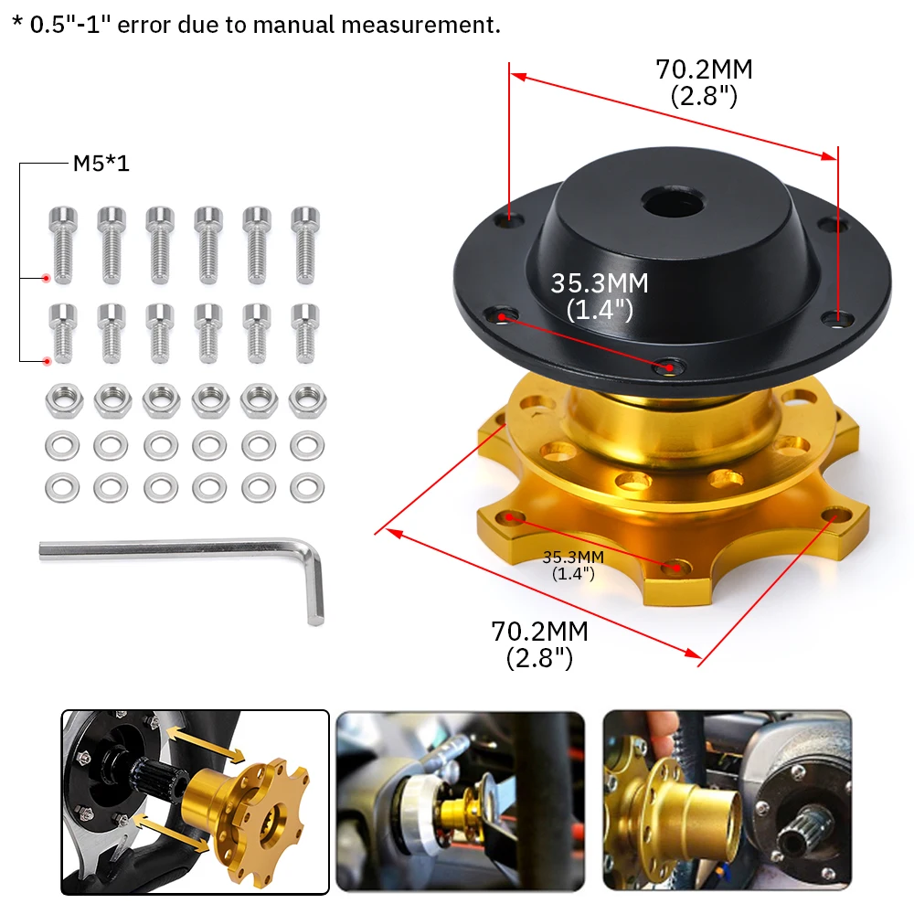 Buje de liberación rápida Universal para volante, Kit Boss, adaptador de cubo de rueda para 6 agujeros, LZ3859