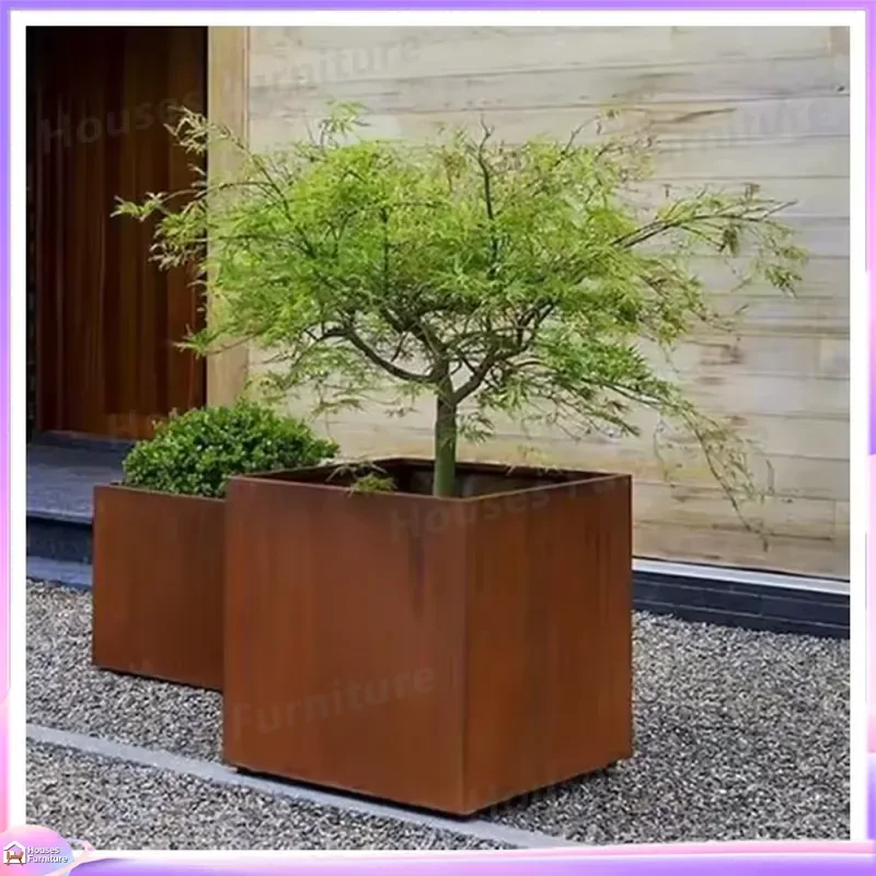 Rectangular Stainless Steel Planter Box Hydroponic Garden Pot Eco Friendly Durable Flower Container for Patio Balcony Outdoor