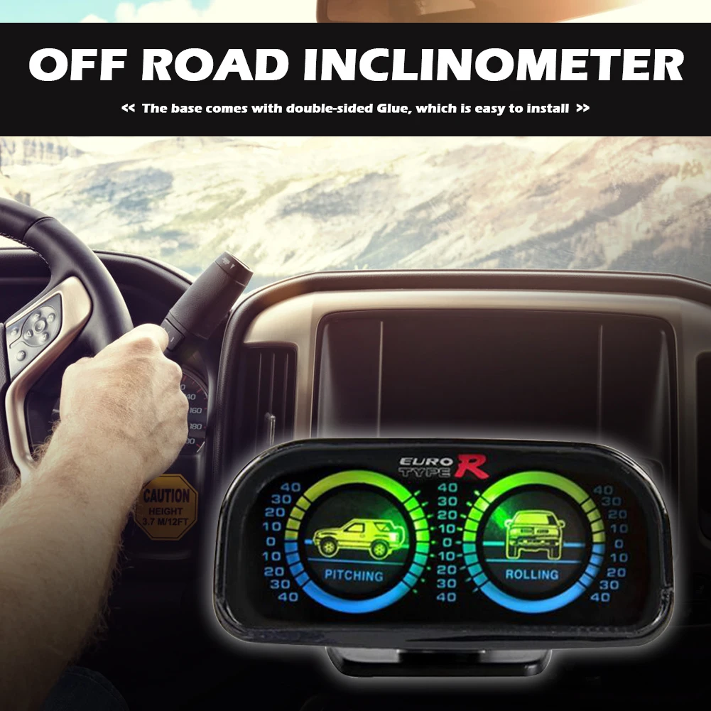 Compass Balance Level Slope Meter with Backlight Digital Speed Slope Meter Car Compass LED Inclinometer for Off Road 4x4 Vehicle