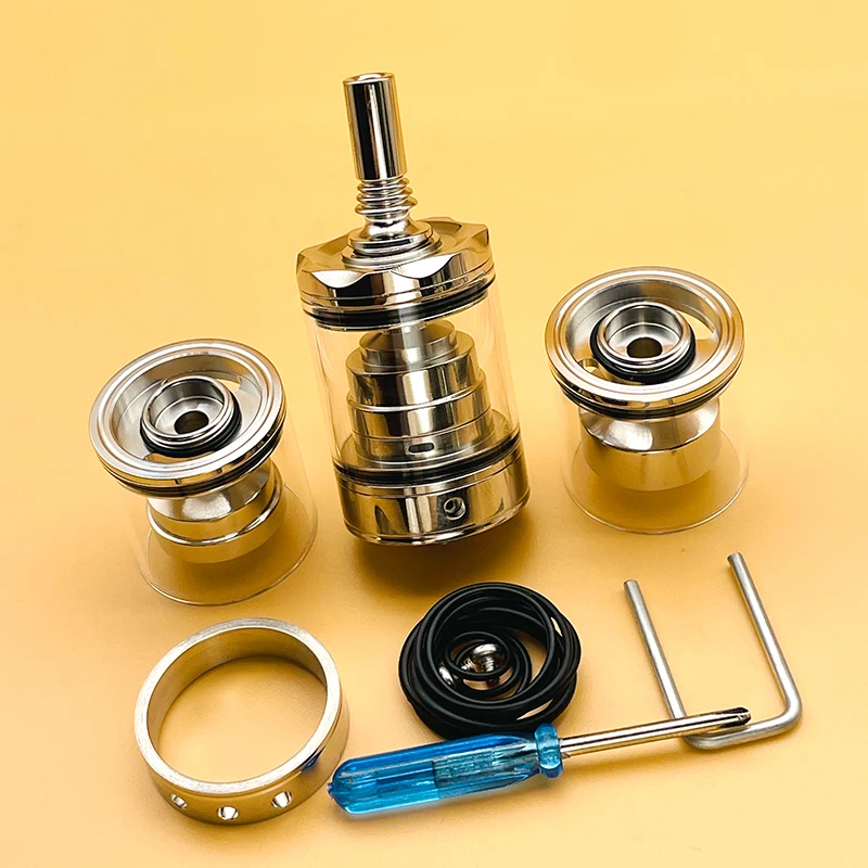 DSX Diplomat Top Fill Korte Tank MTL/RDL RTA kit Verstuiver 23mm 316ss Spiegel polijsten met 3pcs Chambers Vape Accessoires