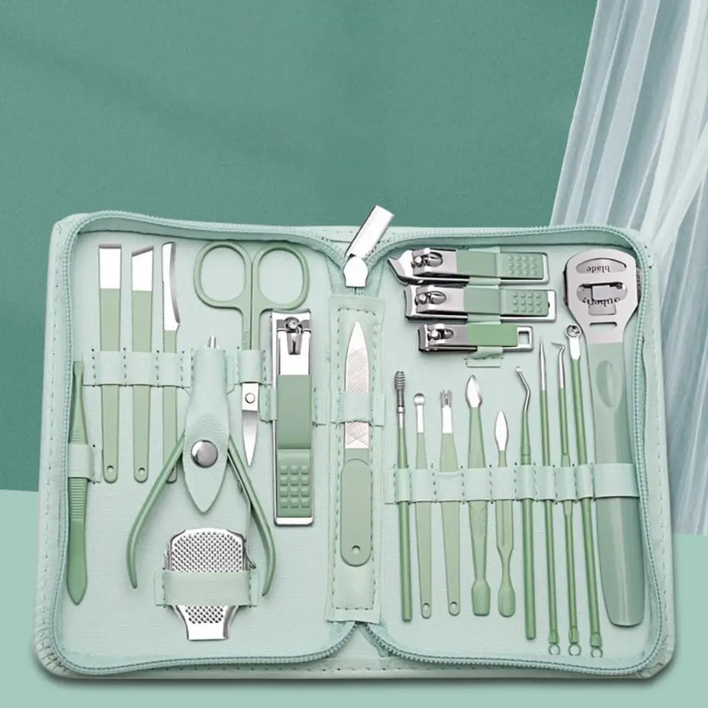 

Stainless Steel Nail Clipper Kit with Storage Case Professional Nail Grooming Kit Green Durable Nail Care Tool Nail Salon