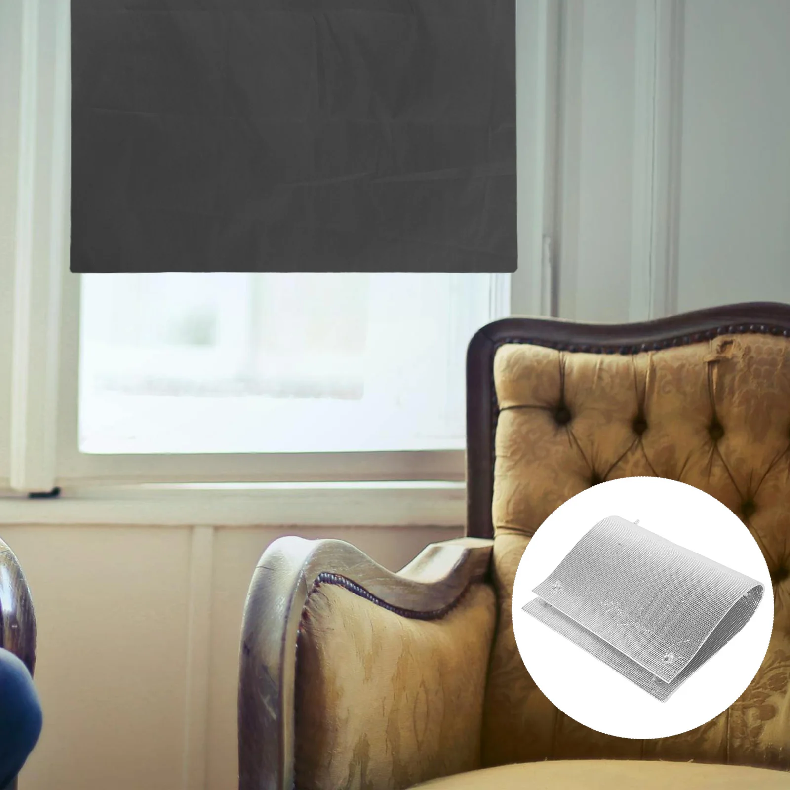 

59 X 39 Inch Blackout Curtains Heavy Duty 420D Portable Window Shade Light Blocking Thermal Insulated DIY Cuttable for Bedroom