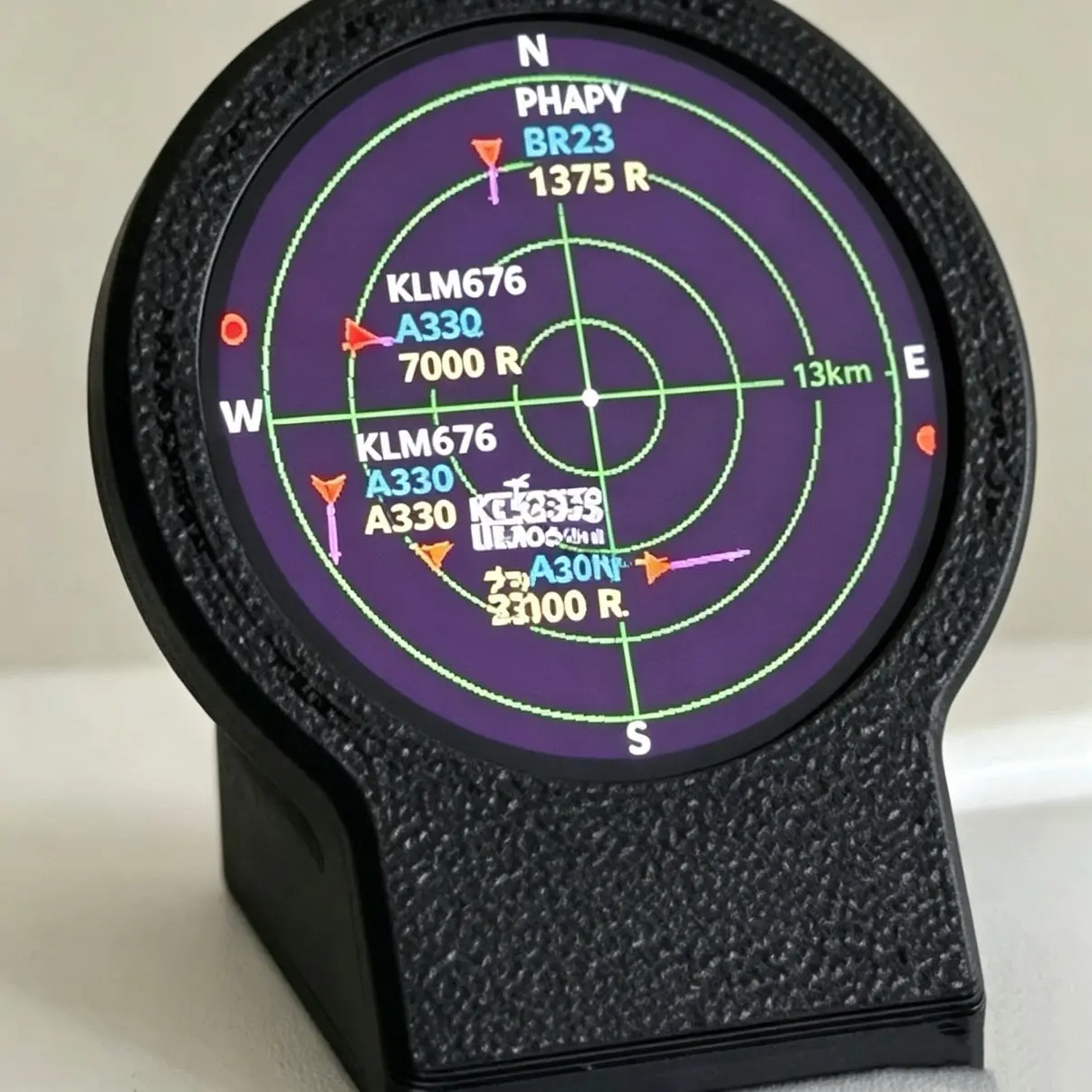 IN STOCK USB‑C Deskradar Live ADS‑B Flight Tracker Gadget Sonar‑Grid Display 3D‑Printed Shell Aviation Ornament For Enthusiasts