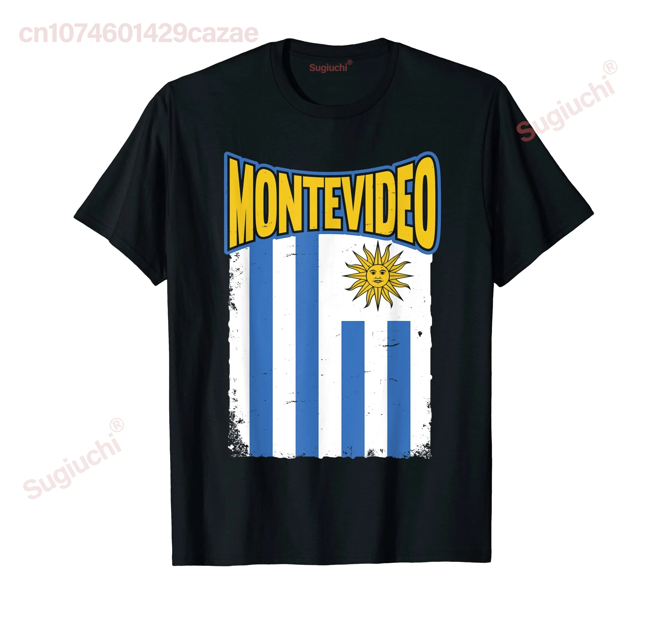 100% Cotton Montevideo Uruguay Flag Uruguayan Design T-Shirt MEN WOMEN UNISEX T Shirts Size S-6XL