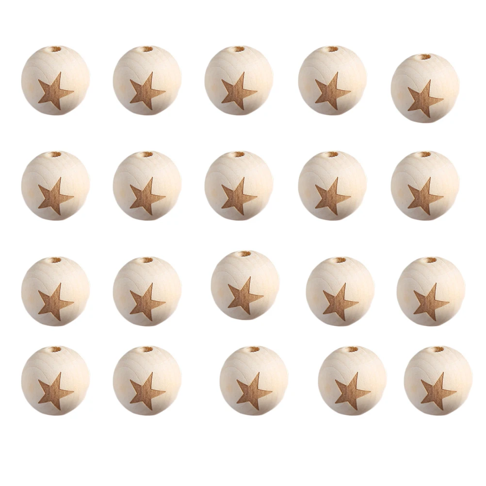 

20 Pcs Wooden Bead Accessories Spacer Beads Barrel Unfinished Loose Crafting Supplies
