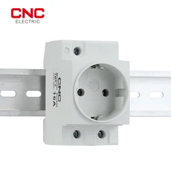 CNC Din Rail 35mm Modular Mount AC Power Socket Plug 16A 220V AC Connector Grey Residential General-Purpose Industrial