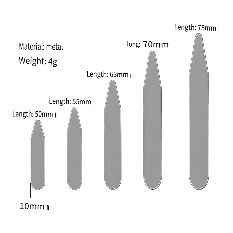 2025 Nuevos alfileres de cuello de acero inoxidable: refuerzos de cuello de camisa antioxidantes para hombres/mujeres, elementos esenciales de moda de otoño (paquete de 5)