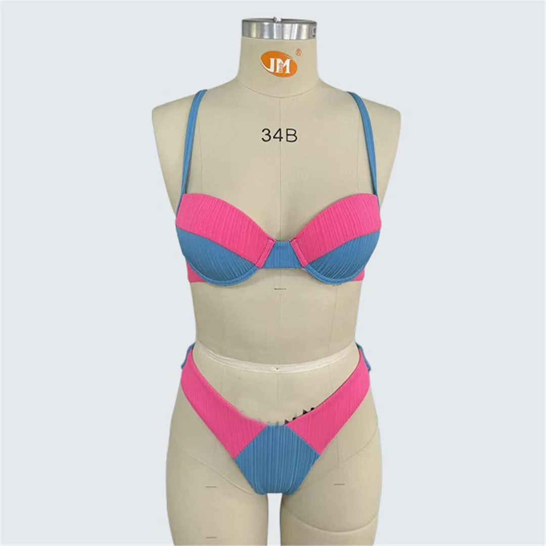 S - XXL, zweiteiliger Bikini mit Bügel, Damen-Badebekleidung, zweiteiliges Bikini-Set, Damen-Badeanzug, brasilianischer Badeanzug, Badebekleidung, Modell V7530. – Detail 8