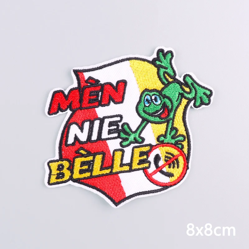 Nederland Carnaval Kikker Borduurpatch Nederland Oeteldonk Embleem Patch DIY Naaien op jas Opstrijkbare patches voor kleding