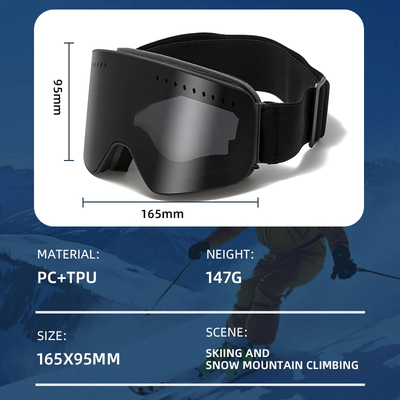 Lunettes de ski, alpinisme en plein air pour hommes et femmes, lunettes de protection respirantes à une et double planche