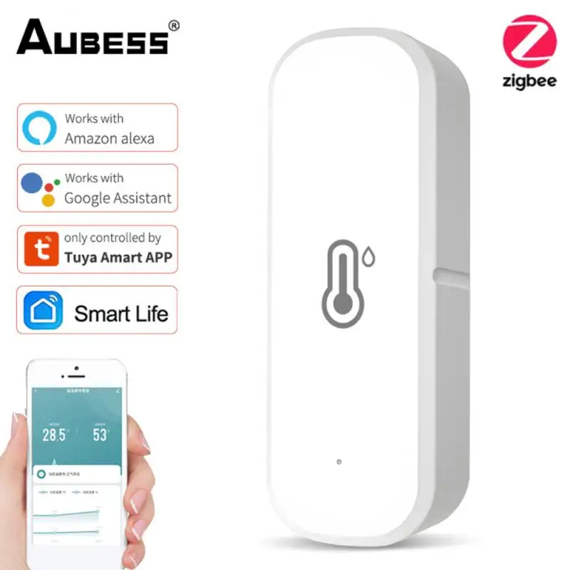 

Tuya Zigbee Temperature and Humidity Sensor Need Zigbee Gateway Hub Smart Home Indoor Hygrometer Alexa Google Voice Control