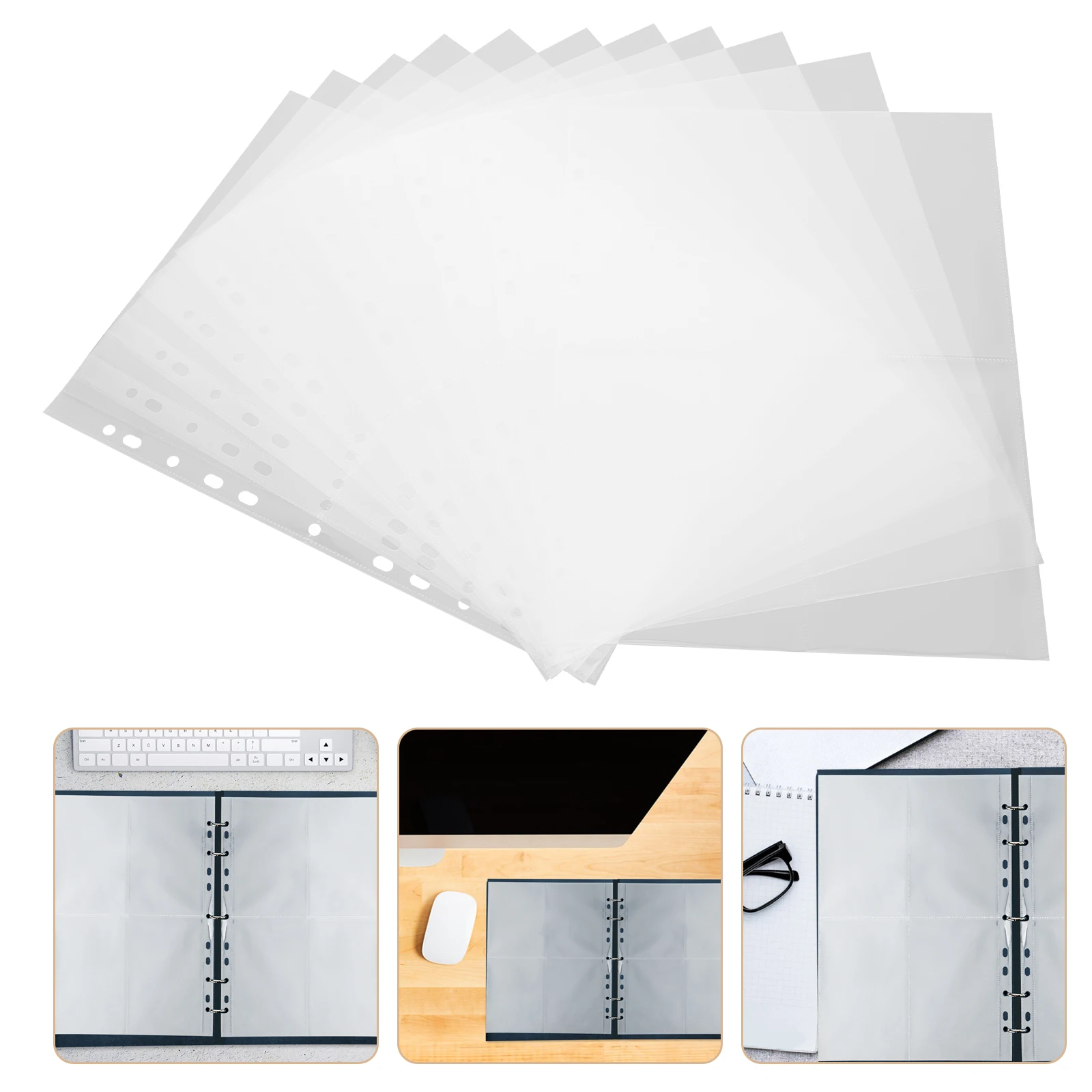

40 Pcs Loose Leaf Loose-leaf Booklet Photo Album Pp Binder Clear Plastic Sleeves