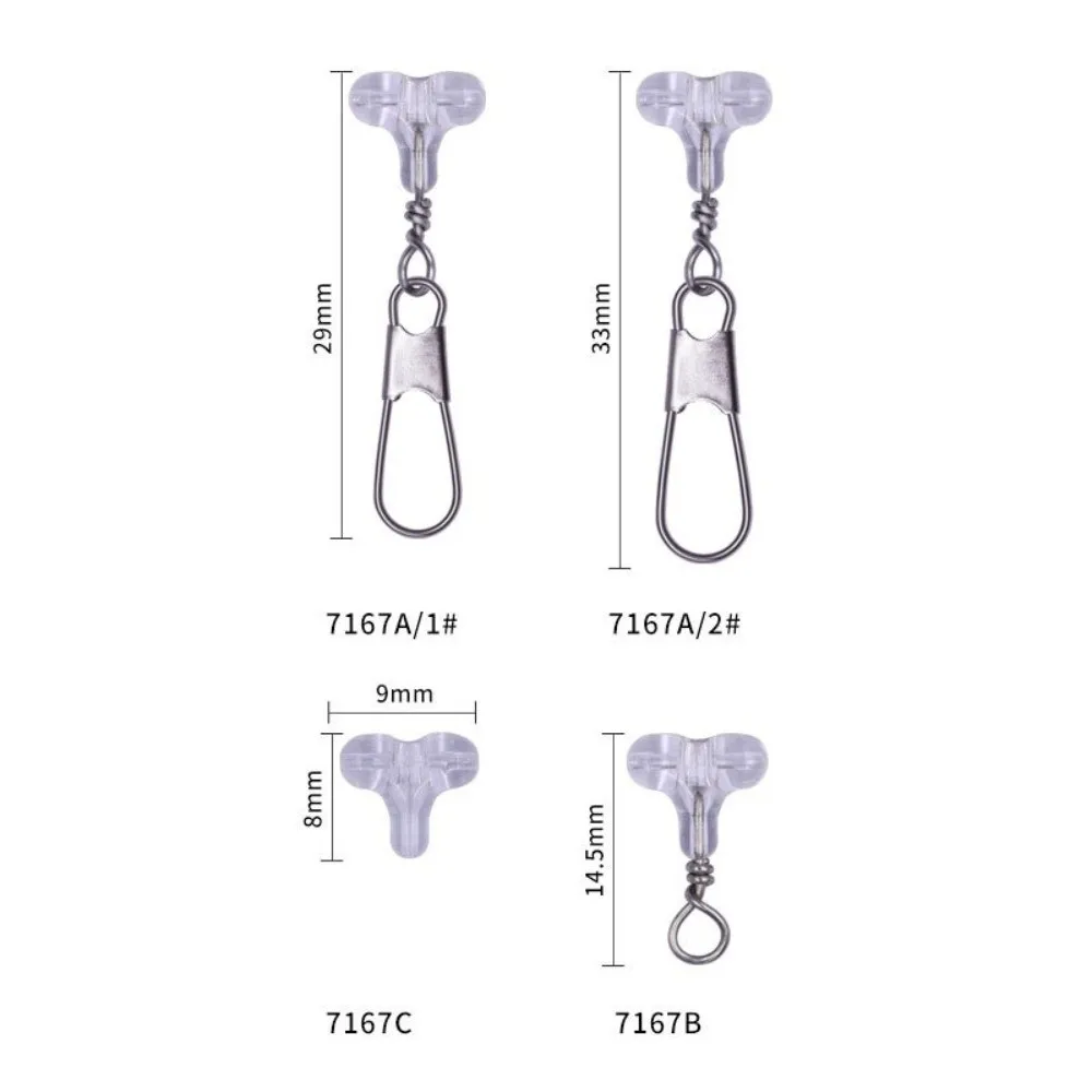 30 قطعة موصل شفاف الصيد الخرز البيضاوي مزدوج الصليب هول Sabiki تلاعب واضح 3 طريقة موصل تزوير #6