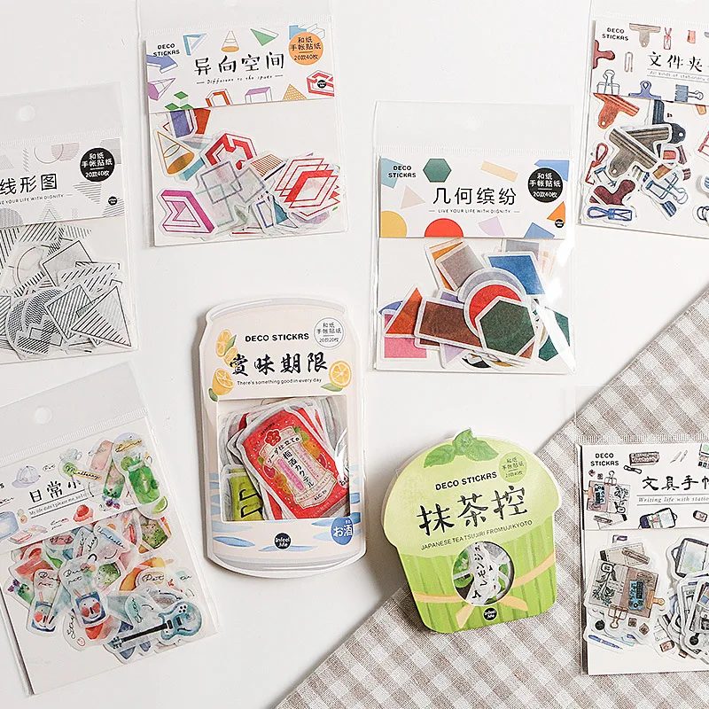 40 Pcs/Set Creative Daily Life Series Mini Paper Sticker Decorative DIY Handmade Arts Craft Sticker Christmas Gift
