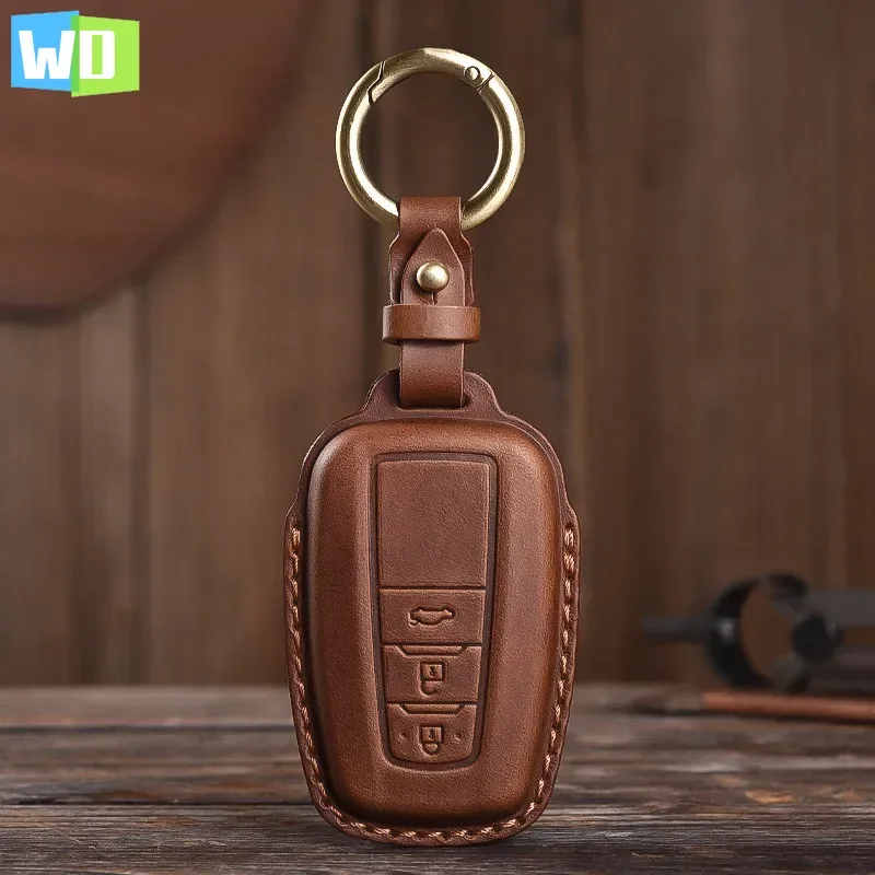 

Car Key Case Cover Leather Fob Holder For Toyota Camry CHR Corolla RAV4 Avalon Land Cruiser Prado Prius Keyring Protection Shell