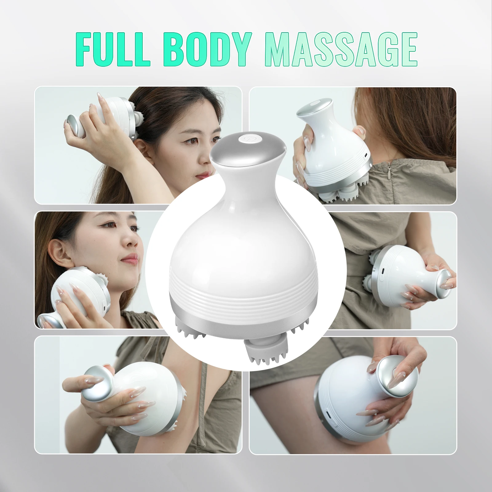 

Electric Head Scalp Massager With 4 Heads Portable Handheld Massage Device For Full Body Women Men Massager Stress Relaxing